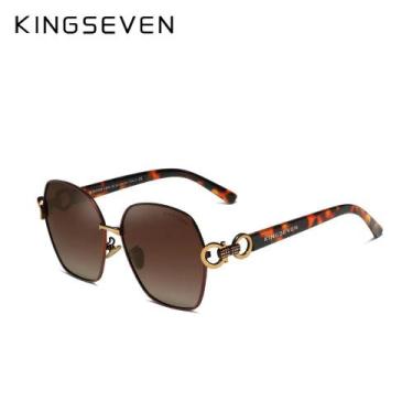 Imagem de Óculos de Sol Borboleta Vintage Retro kingseven feminino, Marrom, Orig