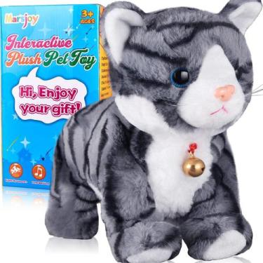 Imagem de Robô Gato Pelúcia Marsjoy Cinza Interativo para Crianças