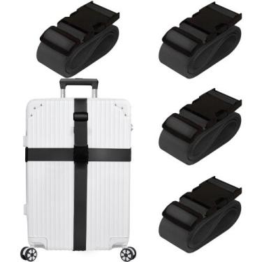Imagem de Alças de Bagagem com Cinto de Viagem Aprovado pela TSA - Pacote com 4 