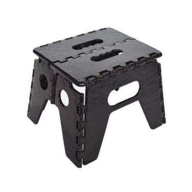 Imagem de Banquinho Dobrável Multiuso Resistente ate 100kg Preto - Arqplast
