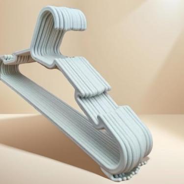 Imagem de KIT 100 CABIDES MODELO COMBATE BRANCO ADULTO REFORÇADO E RESISTENTE ROUPAS PESADAS JAQUETAS CALÇAS