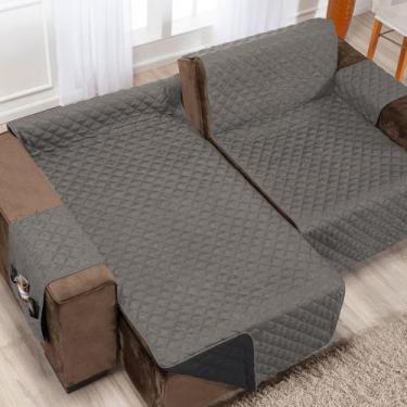 Imagem de Capa para Sofa Retrátil 2,20m Dupla Face Cinza-Preto - Charme do Detal