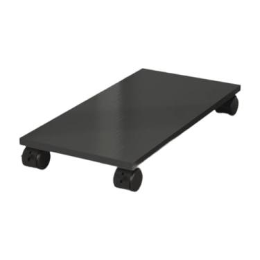 Imagem de Suporte para CPU Suporte de CPU móvel, suporte de chão de torre de PC de madeira com 4 rodas, carrinho de PC sob a mesa Suporte para CPU(Preto)