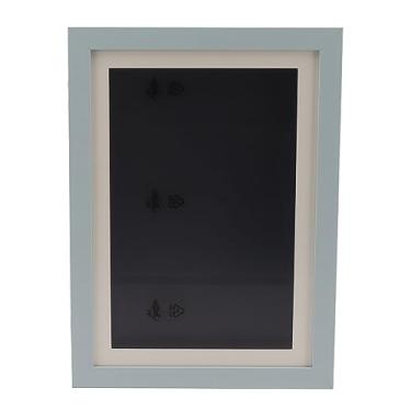 Imagem de GRCFUMO Moldura de arte infantil, moldura de armazenamento de exibição de arte de abertura frontal, moldura de exibição de arte mutável para parede, imagem 3D, artesanato, desenho (Azul)