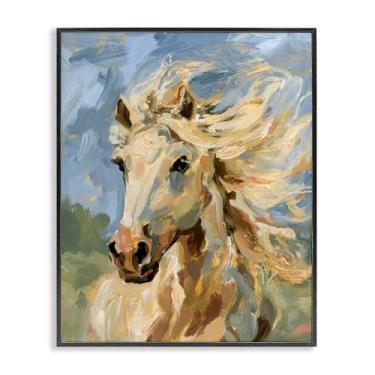 Imagem de Stupell Industries Design de arte de parede giclée emoldurado preto crina de cavalo varrido pelo vento por Victoria Barnes, 11 x 14