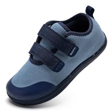 Imagem de WateLves Tênis infantil para crianças pequenas, largo, descalço, para meninos e meninas, minimalista, respirável, leve, para caminhada, ajuste natural, sola sem queda, Bn435/Azul tibetano, 15