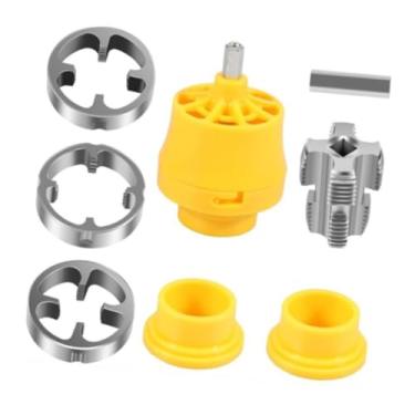 Imagem de WeiLaiKeQi Kit de encadeador de tubo de PVC Matores de tubos Ferramenta de encanamento Ferramenta de mão Fácil de operar com 3 matrizes 1/2 3/4 de 1 polegada