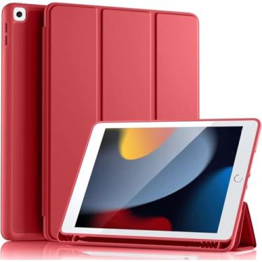 Imagem de Case para iPad 10.2-10.5 Polegadas, 7ª 8ª 9ª Geração, Suporte para Apple Pencil, Anti Impacto (Vermelho)