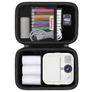 Imagem de Supmay Capa rígida de transporte para câmera infantil BOFIDAR/Dafotil, impressão instantânea, capa de armazenamento para câmera 1080p para crianças com rolo de papel fotográfico, canetas coloridas,