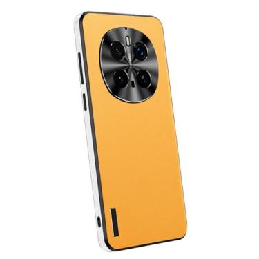 Imagem de FWYANZH Capa de couro para Honor Magic 7 Pro/7, capa de proteção à prova de choque para câmera slim business antiqueda, amarela, 7Pro