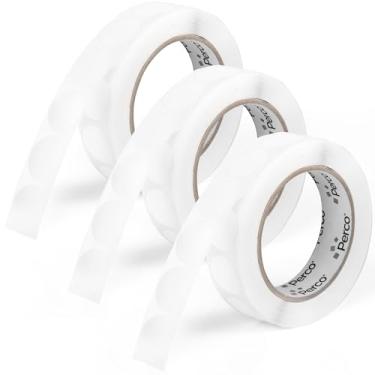 Imagem de Perco Etiquetas adesivas redondas transparentes de 2,5 cm - Pacote com vários rolos (3 rolos, 1.000 etiquetas cada) - Adesivo permanente, cores vibrantes, fixação forte - perfurado para fácil uso -