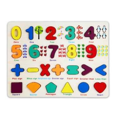 Imagem de Brinquedo Pedagogico Didatico Educativo Numeros Formas e Alfabeto Enca
