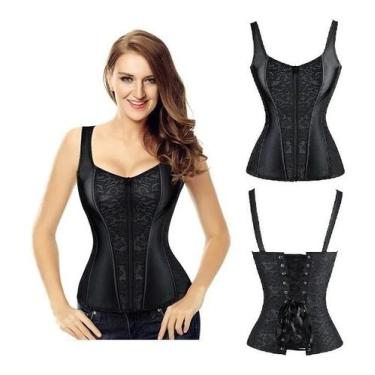 Imagem de Espartilho Corpete Corset Overbust Com Alça Zíper Frontal - Modas Fagu