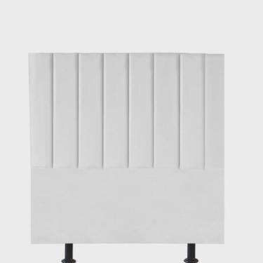 Imagem de Cabeceira Estofada Carla 120cm Viúva Solteirão Para Cama Box Quarto Suede Branco - Ahazzo Móveis