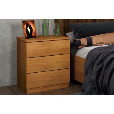 Imagem de Mesa Cabeceira Infantil Veronna c/ 3 Gavetas Cinamomo - Tcil Móveis