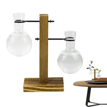 Imagem de Jarros de propagação da planta, estação de propagação de plantas - Propagação da estação com suporte de propaga o suporte da planta - Jarros de vaso de vidro recipiente hidropônico para decors de escr