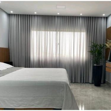 Imagem de Cortina Trilho Suiço Linho Cinza 6.00 X 2.60