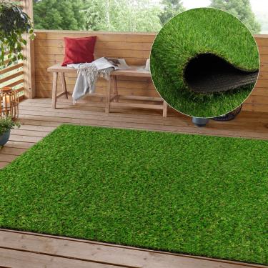 Imagem de Heyroll Grama artificial realista, 9,5 m x 1,5 m, grama sintética artificial, tapete de grama verde de 20 mm, tapete de gramado para cães de estimação com orifícios de drenagem para pátio interno ao ar livre jardim paisagem/tamanho personalizado