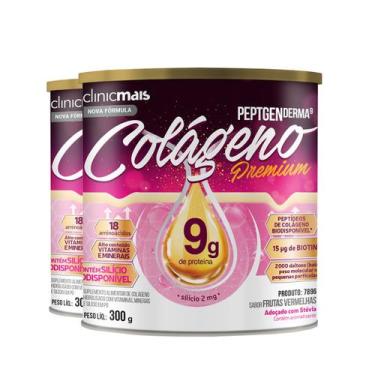 Imagem de Kit 2 Colágeno Peptgenderma Clinicmais 300g Frutas Vermelhas