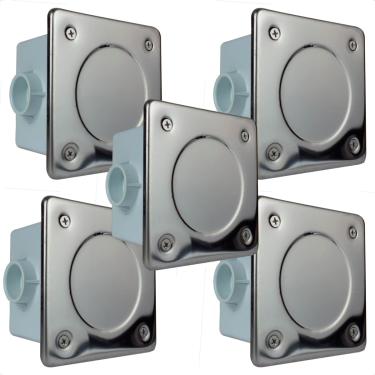 Imagem de Kit 5 Caixas de Passagem para Piscina, Tampa Inox 304, 10 x 10 cm