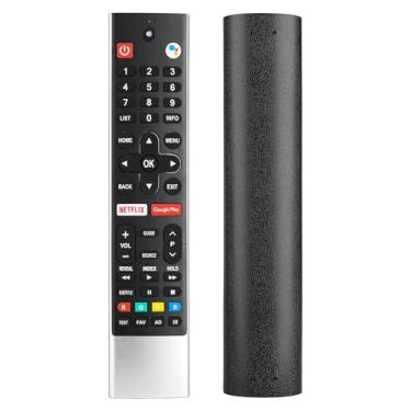 Imagem de Controle remoto de voz HS-7700 HS-7700J compatível com Skyworth Smart Android TV 55S9A 55U5200 55U5A 55UC6200 55XA8000 58G2A Controlador de substituição HS-7720 com botões Google Play Netflix