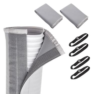 Imagem de Embalagem com 2 capas de mangueira de ar condicionado portátil, capa de mangueira AC grossa, mangueiras isoladas, capa de ventilação de duto, envoltório de mangueira com isolamento AC, manga de