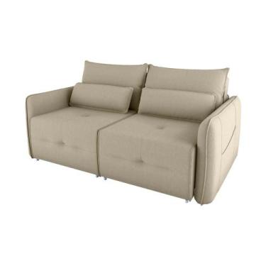 Imagem de Sofá Cama 2 Lugares Com Almofadas 205Cm Celine Veludo Cinza Matrix, Su