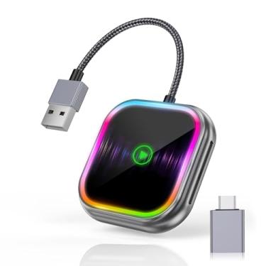 Imagem de Xylois Adaptador Carplay Sem Fio 2 Em 1 2025 Para Iphone E Android Auto, Plug & Play Com Conexão Automática, Wi-Fi De Banda Dupla E Bluetooth, Compatível Com Mais De 800 Modelos De Carros (2016+), I