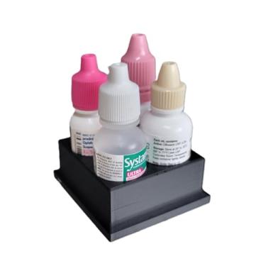 Imagem de Znet3D Organizador e armazenamento de frascos de colírio – Suporte de 4 compartimentos (preto)