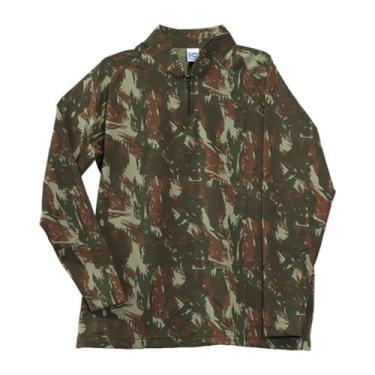 Imagem de Camiseta masculina com proteção u.v de manga longa com zíper - BellaPe