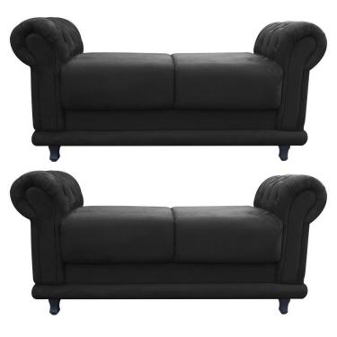 Imagem de Kit 02 Recamier Barcelona Suede Preto