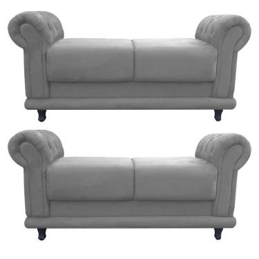 Imagem de Kit 02 Recamier Barcelona Suede Grafite