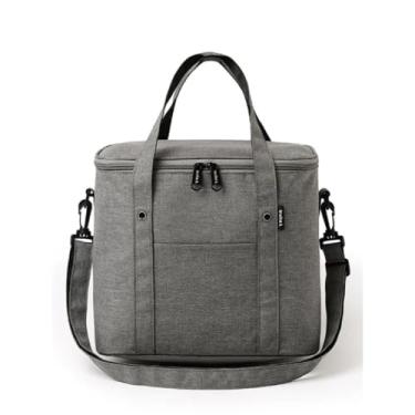 Imagem de Bolsa Térmica De Mão Com Alça Ajustavel Para Marmita Lancheira Para Trabalho Em Tecido Oxford Impermeavel (cinza)