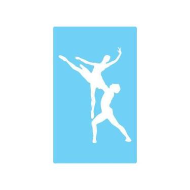 Imagem de Stencil De Parede Tamako Casal Dança - 55 X 90Cm - Ref 526 - Stencil T