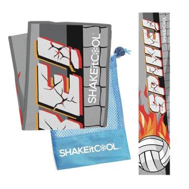Imagem de SHAKEitCOOL Toalha de resfriamento original – Be Cool in Style – Alívio de calor, macia, leve, proteção solar, fácil de limpar - perfeita para ciclismo, corrida, ioga, academia, jardinagem - vôlei