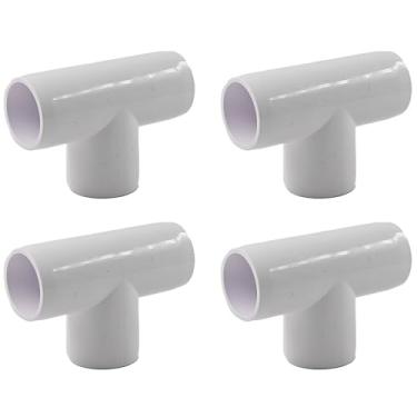 Imagem de PDETVEO 4 peças de encaixes de tubulação de cotovelo de PVC de 2,5 cm, conector de 3 vias, juntas de tubos resistentes para projetos DIY, estrutura de jardim, irrigador, sistema de irrigação por