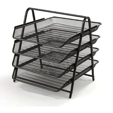 Imagem de Organizador Mesa Porta A4 Papel Documentos 4 Bandeja 3 Bandeja(4 anda)