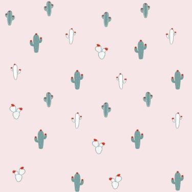 Imagem de Papel De Parede Infantil De Cactos - Fofura Baby Ff4012.