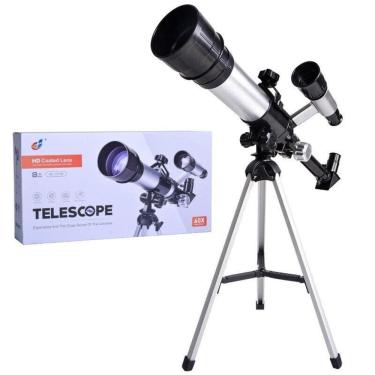 Imagem de Telescópio Astronômico 60x Completo Refrator Microscópio Terrestre Luneta Tripé Ajustável