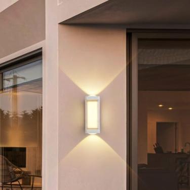 Imagem de Luzes de parede LED para ambientes externos, arandela IP65, à prova d'água, luz de porta da frente, metal, alumínio, lâmpada de parede interna para jardim, pátio, varanda, garagem, corredor, corredor