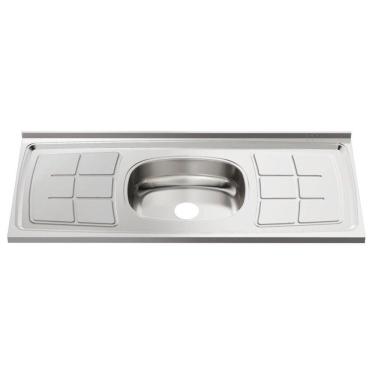Imagem de Pia Inox Ghel Plus 1800x560x110mm Cuba Central N2 Escorredor Concretada sem Válvula