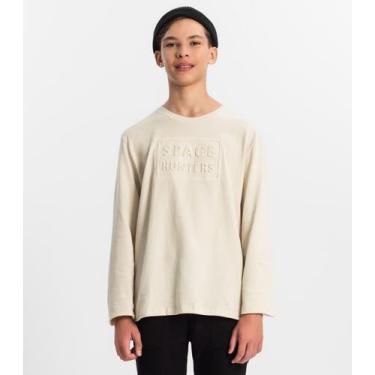 Imagem de Camiseta Juvenil Masculina Manga Longa Minty Bege, Bege, 18