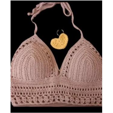 Imagem de Croped de crochê, Amarelo, M