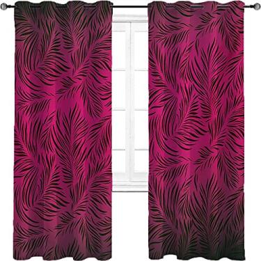 Imagem de Cortinas blackout Nature – Cortinas com isolamento térmico, economia de energia e redução de ruído para quarto e sala de estar, cortina de isolamento de cozinha com tratamento de sombreamento