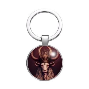 Imagem de Chaveiro Baphomet Rei - RECANTO ASTRAL