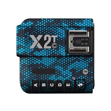 Imagem de Adesivo de flash de câmera antiarranhões para Godox X2T sem fio flash gatilho flash casaco envoltório película protetora corpo protetor capa de pele X 2T (azul amba)