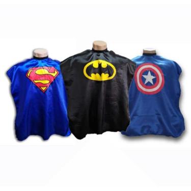 Imagem de Kit 3 Capa Infantil Para Corte Barbeiro Heróis - Barbershopp62, Batman