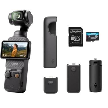 Imagem de DJI Combo Osmo Pocket 3 Capture More, câmera vlogging com CMOS de 2,5 cm e vídeo 4K/120fps, estabilização de 3 eixos, foco rápido, rastreamento de rosto/objeto, tela sensível ao toque rotativa de 5 cm