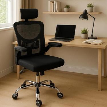 Imagem de Cadeira De Escritório Presidente Giratória Ergonômica Preta - Acadeira