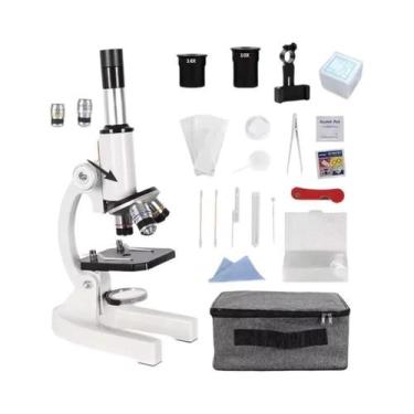 Imagem de Kit De Microscópio Estudantil 40x-1600x Com Adaptador De Telefone Móve